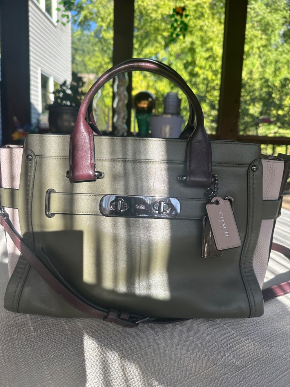 Coach Swagger 27 Colorblock Leather Satchel - Picture 13 of 16